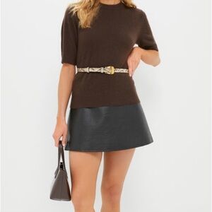 Tuckernuck NWT Black‎ Meg Faux Leather Mini Skirt Mid Rise Machine Wash - Lg